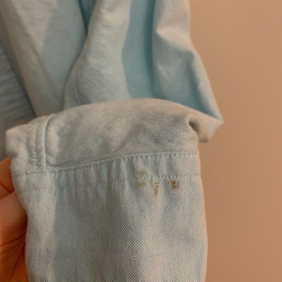 Polo Ralph Lauren Light Aqua Blue Long Sleeved Oxford Shirt - Picture 4 of 4
